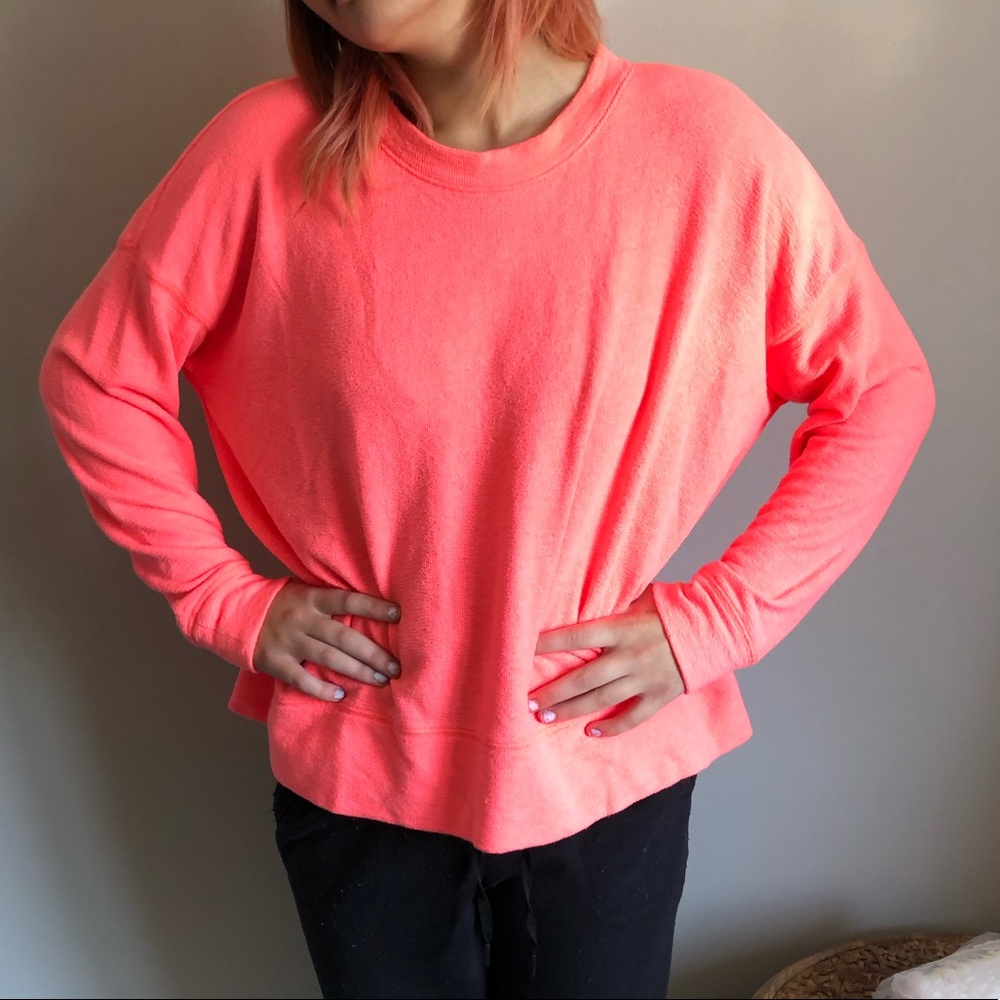 Neon pink aerie crew neck